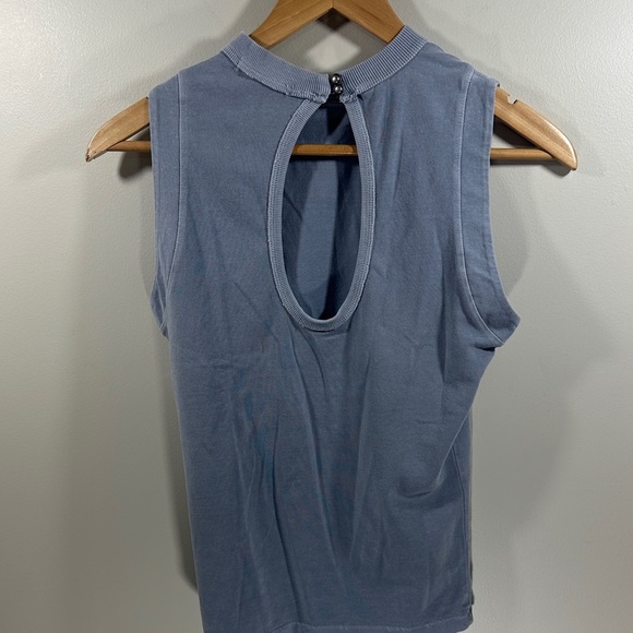 Gilded Intent Chic Sleeveless Blue Gray Women's Muscle Tee Tank Medium - Picture 10 of 11